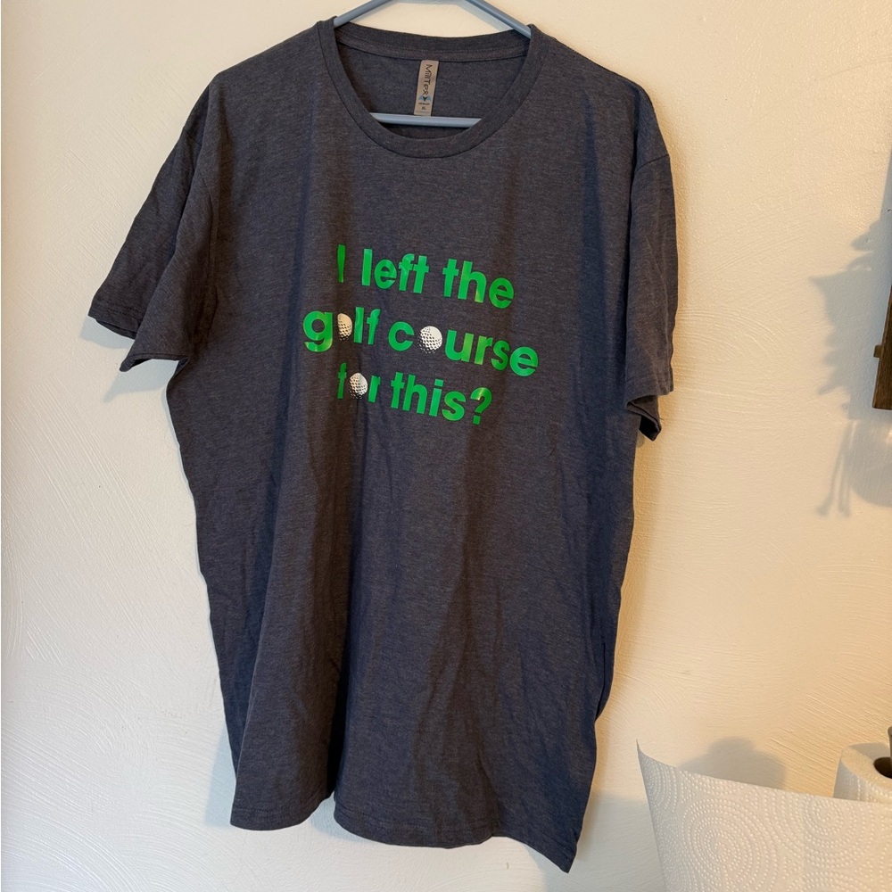 Gray T-Shirt with Green Text